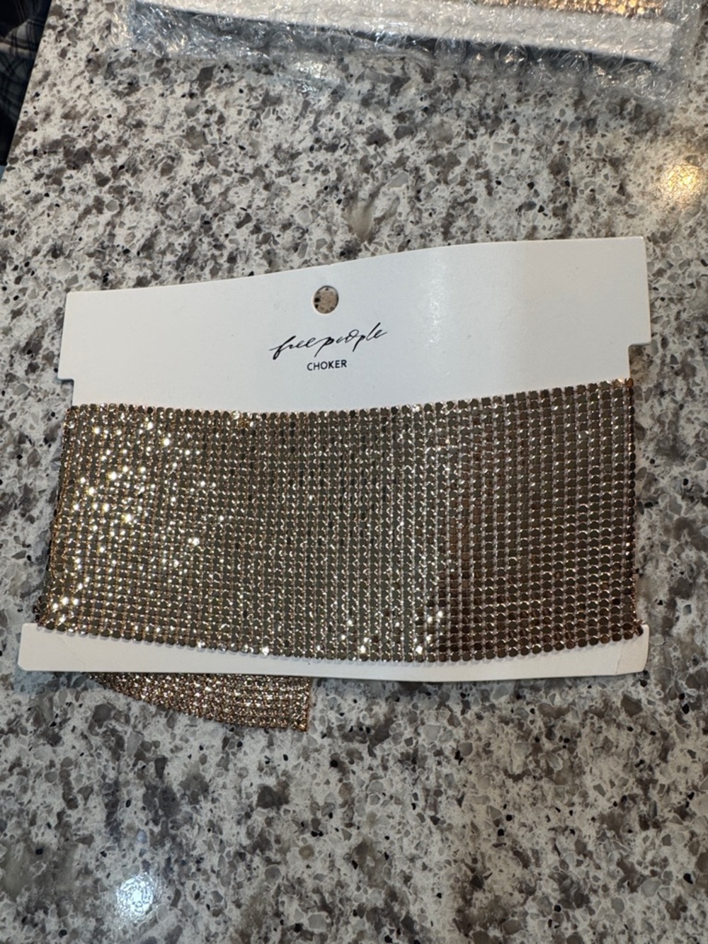 Free People Gold Crystal Mesh Choker